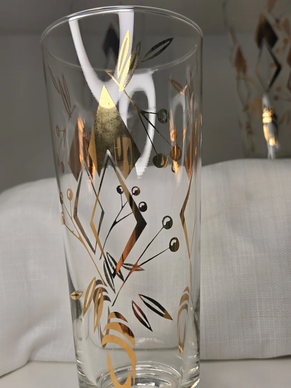 Pristine Vintage MCM Atomic Geometric Gold Highball Glasses - Set of 6  7